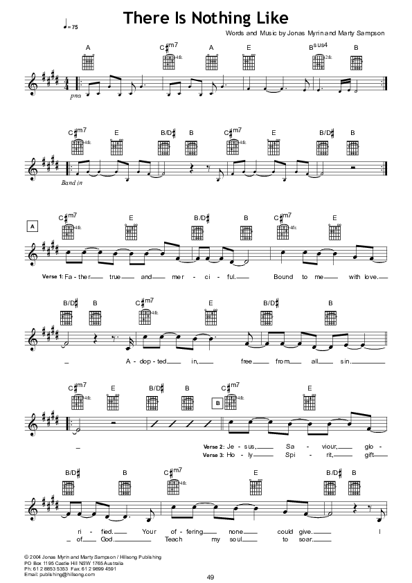 There Is Nothing Like Lead Sheet (Hillsong UNITED)
