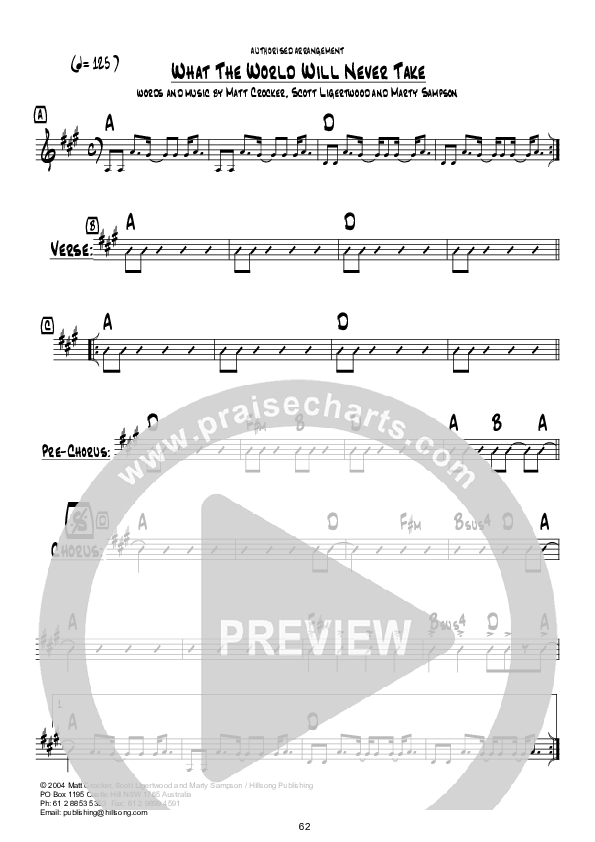 What The World Will Never Take Chord Chart (Hillsong UNITED)