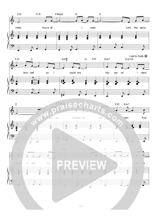 Jesus You're All I Need Lead & Piano (Hillsong Worship)