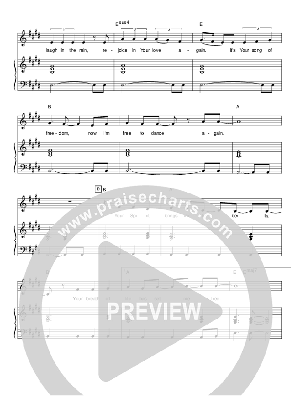 Free To Dance Piano/Vocal & Lead (Hillsong Worship)