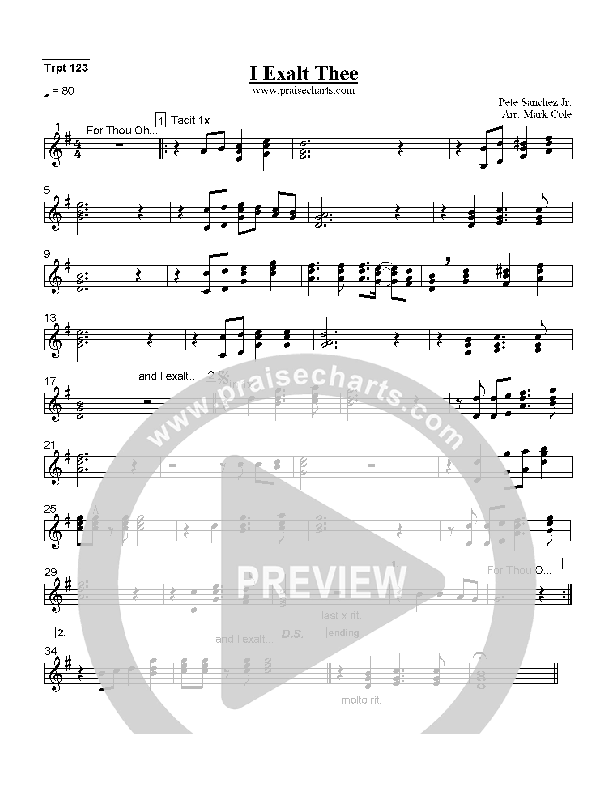 I Exalt Thee Trumpet 1/2/3 (Pete Sanchez)