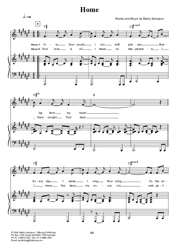 Home Piano/Vocal (Hillsong Worship)