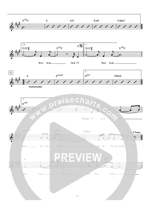 Sing (Your Love) Lead Sheet (Hillsong Worship)