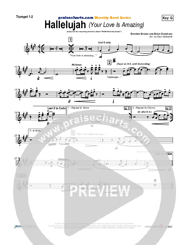 Hallelujah (Your Love Is Amazing) Brass Pack (Brian Doerksen)