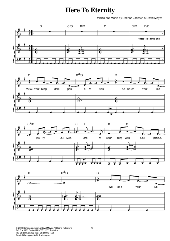 Here To Eternity Lead & Piano (Hillsong Worship)