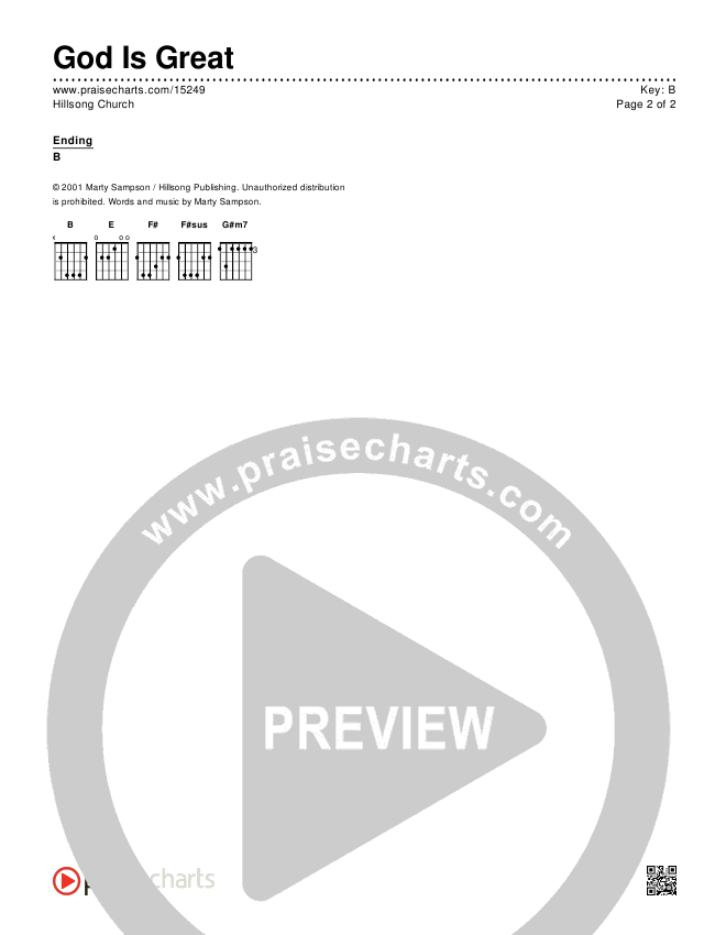 God Is Great Chords & Lyrics (Hillsong Worship)