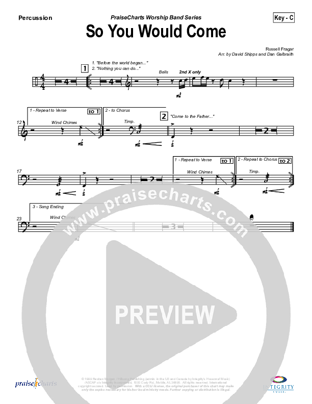 So You Would Come Percussion (Hillsong Worship)