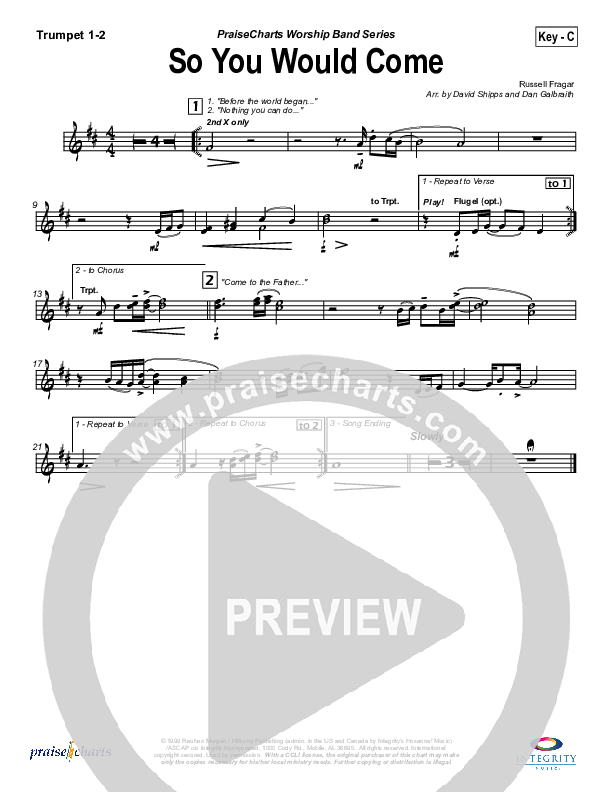 So You Would Come Brass Pack (Hillsong Worship)