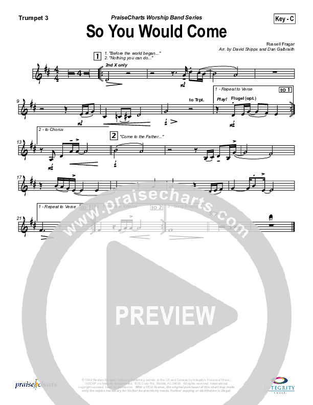 So You Would Come Brass Pack (Hillsong Worship)