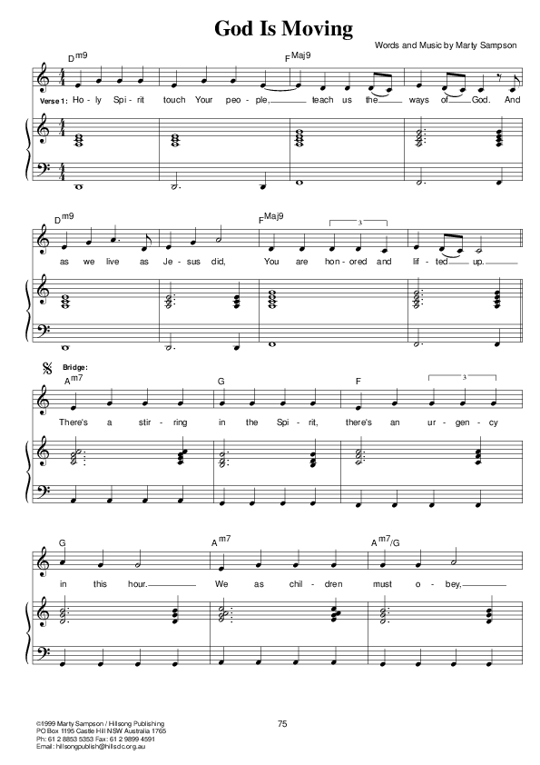 God Is Moving Lead & Piano (Hillsong UNITED)