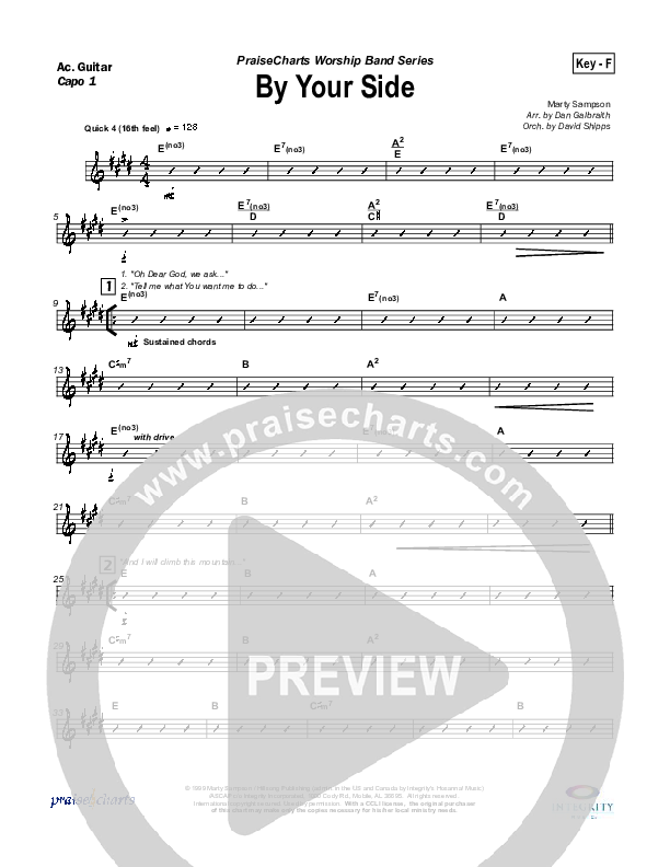 By Your Side Rhythm Chart (Hillsong Worship)