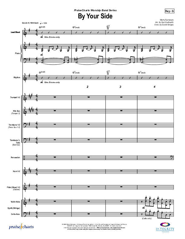 By Your Side Conductor's Score (Hillsong Worship)