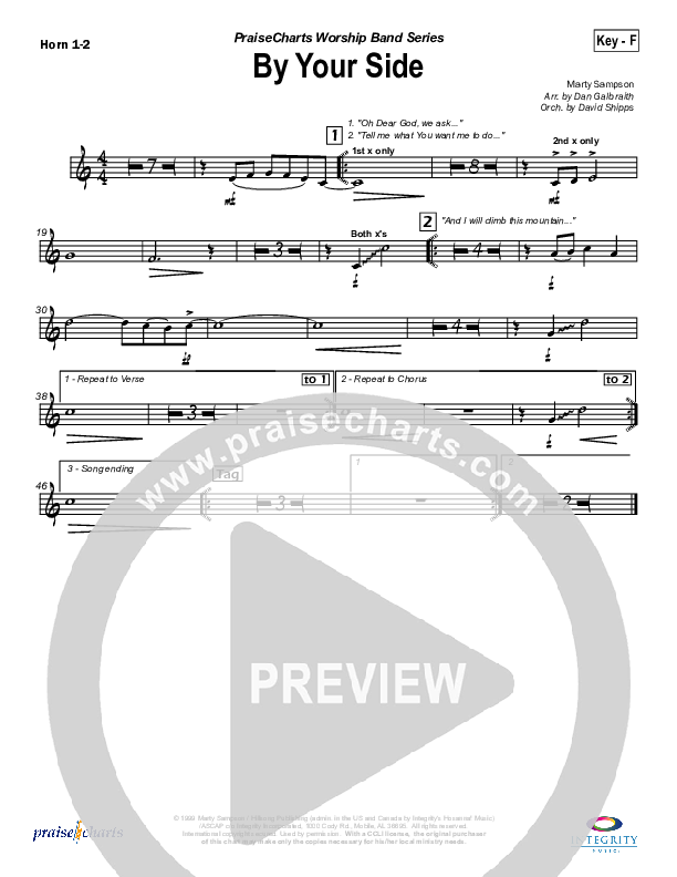 By Your Side French Horn 1/2 (Hillsong Worship)