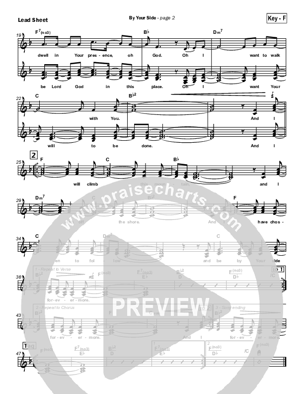 By Your Side Lead Sheet (SAT) (Hillsong Worship)