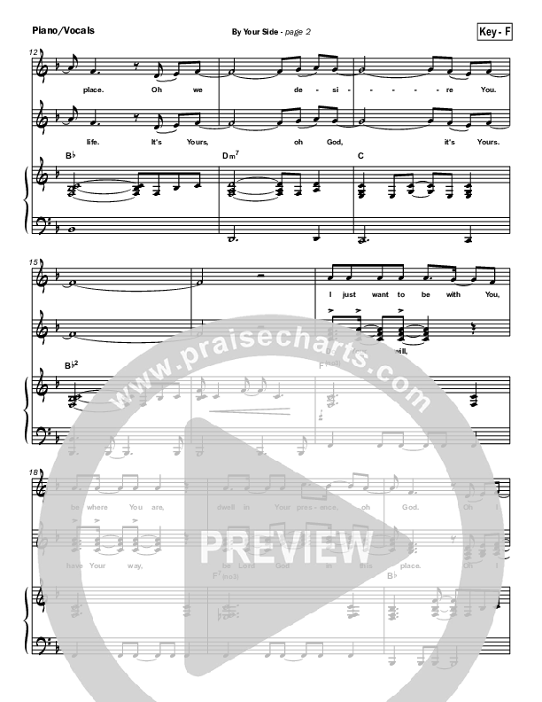 By Your Side Piano/Vocal (Hillsong Worship)
