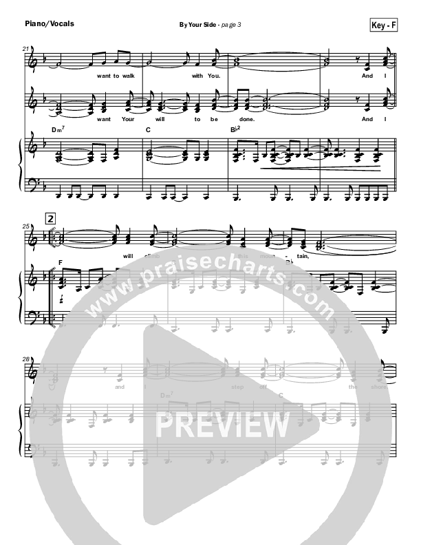 By Your Side Piano/Vocal (Hillsong Worship)