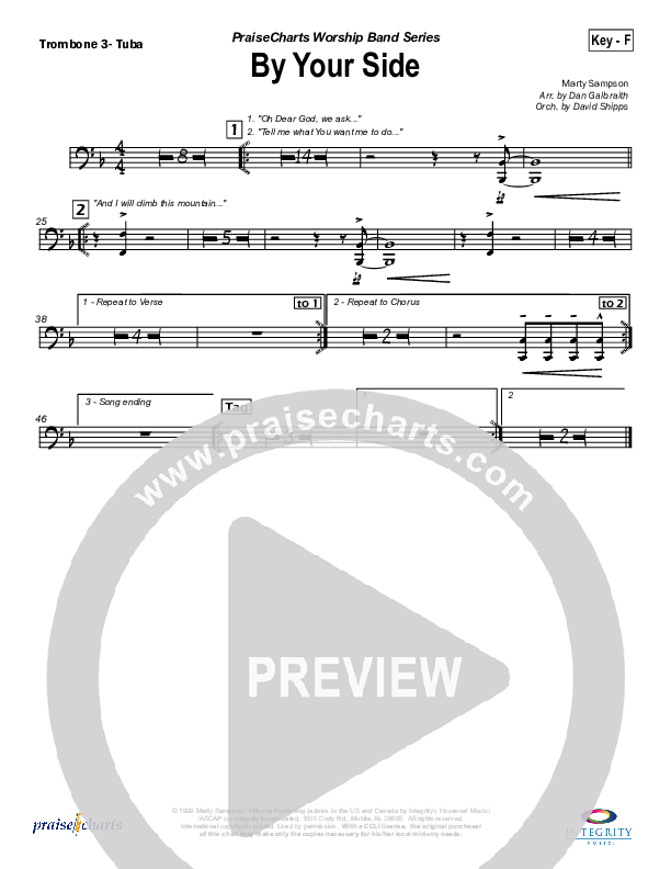 By Your Side Trombone 3/Tuba (Hillsong Worship)