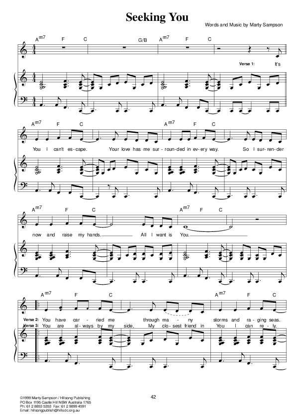 Seeking You Lead & Piano (Hillsong UNITED)