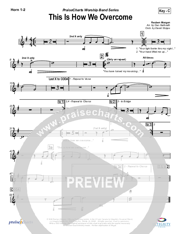 This is How We Overcome French Horn 1/2 (Hillsong Worship)