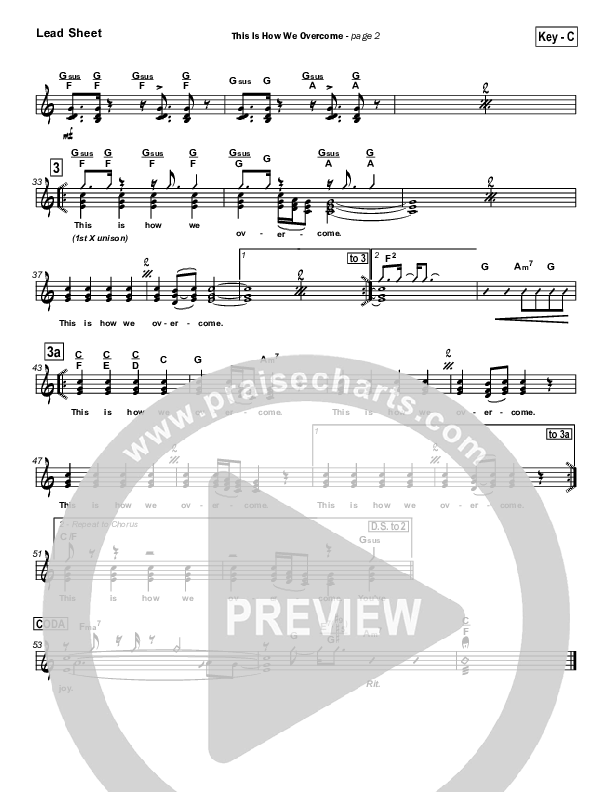This is How We Overcome Lead Sheet (SAT) (Hillsong Worship)