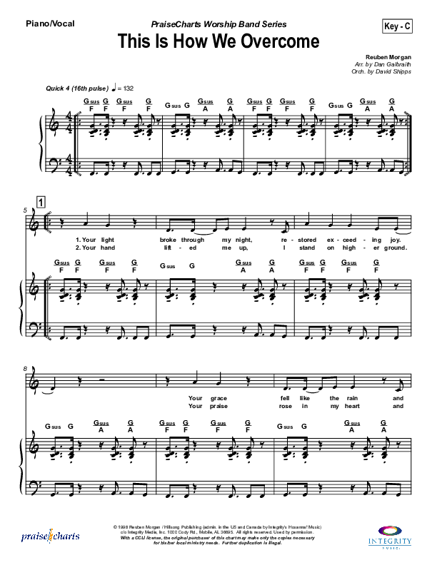 This is How We Overcome Piano/Vocal Pack (Hillsong Worship)