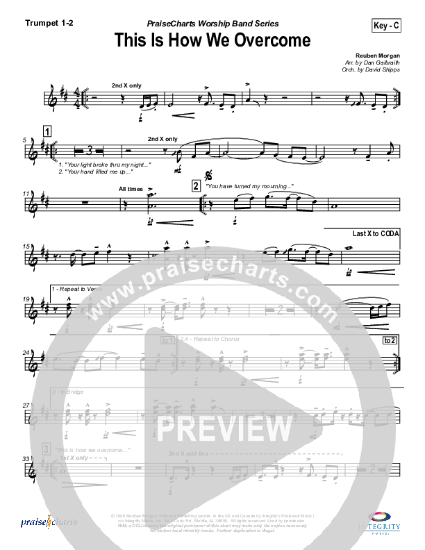 This is How We Overcome Trumpet 1,2 (Hillsong Worship)