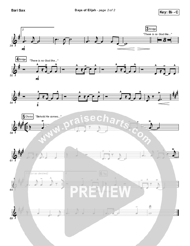 Days of Elijah Bari Sax (Robin Mark)