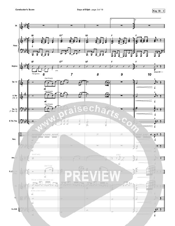 Days of Elijah Conductor's Score (Robin Mark)