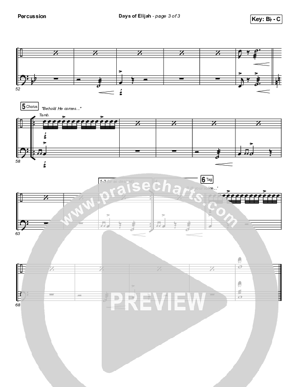 Days of Elijah Percussion (Robin Mark)