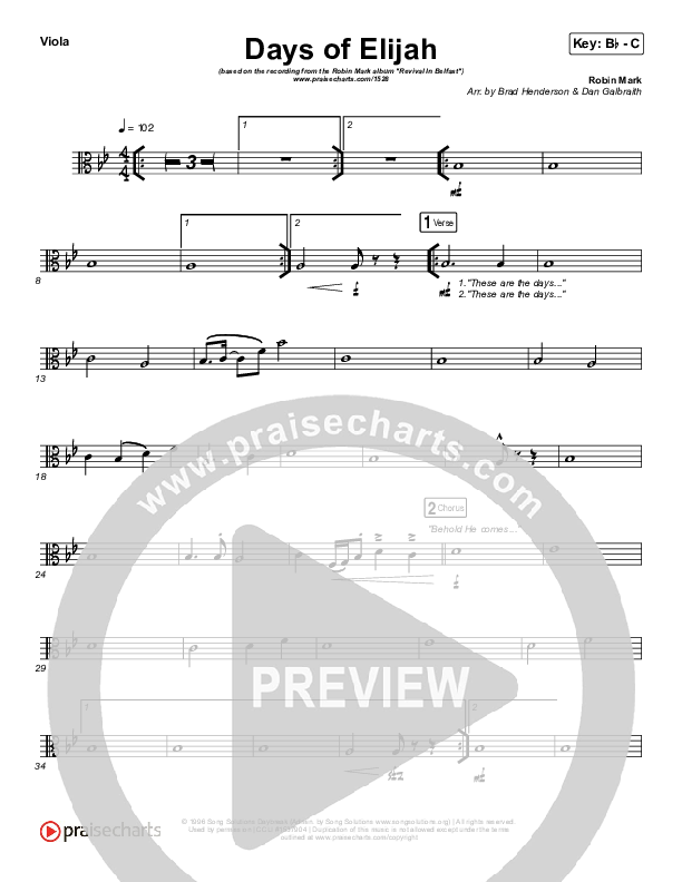 Days of Elijah Viola (Robin Mark)