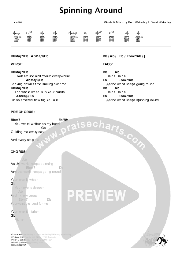 Spinning Around Chords & Lyrics (Hillsong Kids)