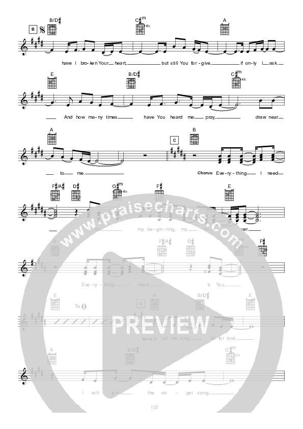 All For Love Lead Sheet (Hillsong Worship)