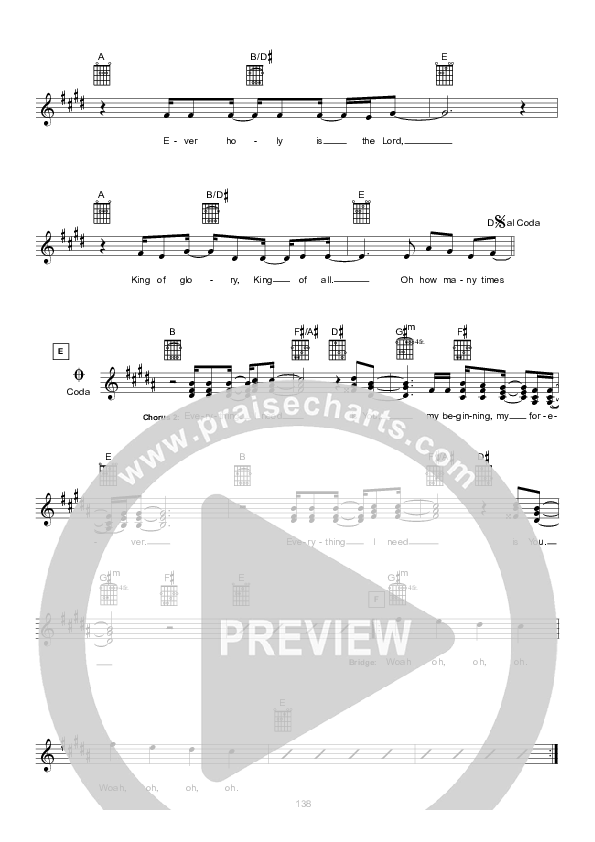 All For Love Lead Sheet (Hillsong Worship)