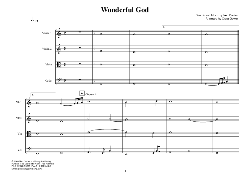 Wonderful God Conductor's Score (Hillsong Worship)