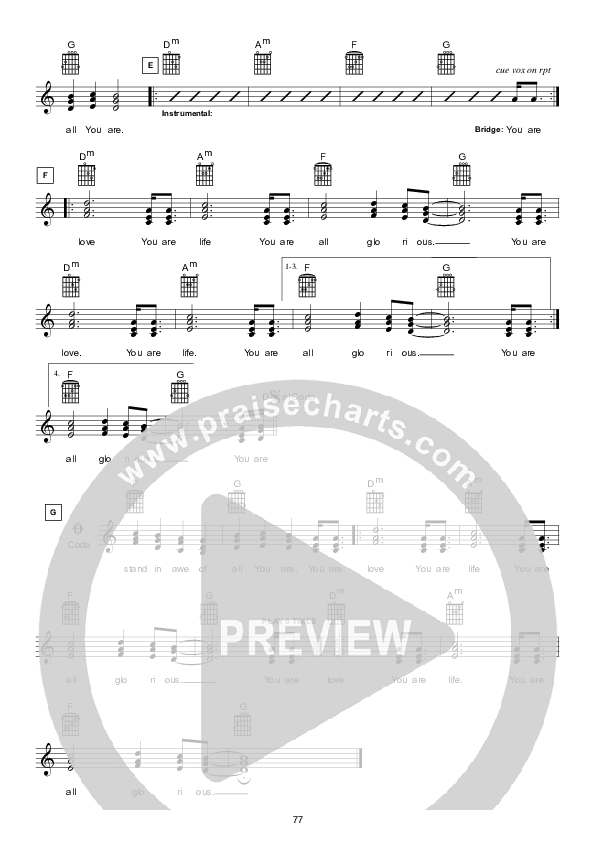 Wonderful God Lead Sheet (Hillsong Worship)