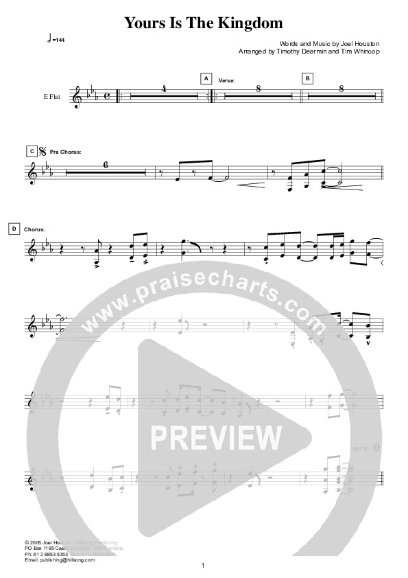 Yours Is The Kingdom Eb Instruments (Hillsong Worship)