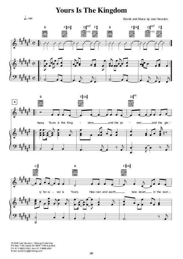 Yours Is The Kingdom Lead & Piano (Hillsong Worship)