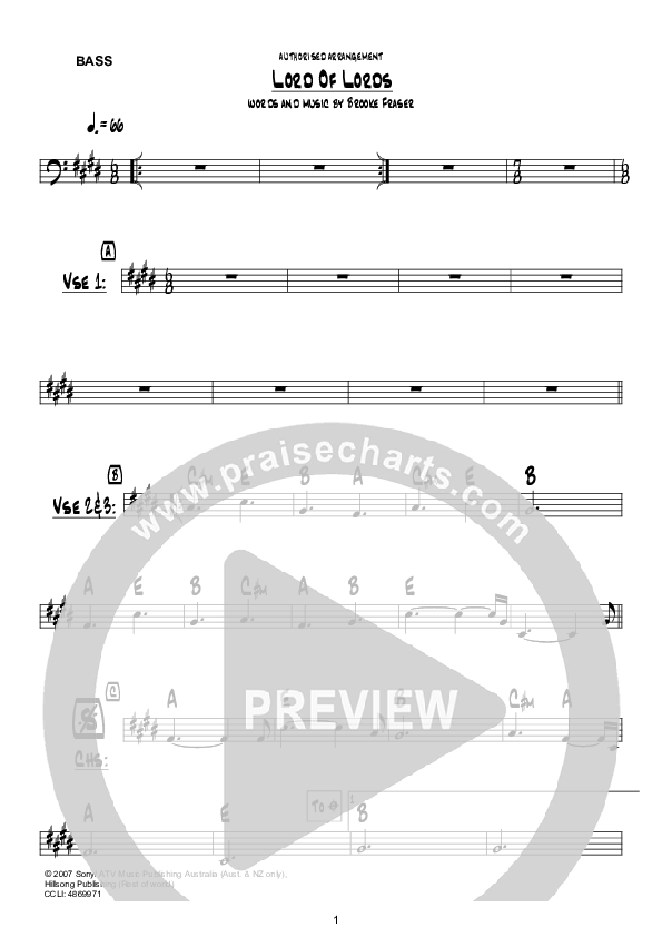 Lord Of Lords Bass Guitar (Hillsong Worship)