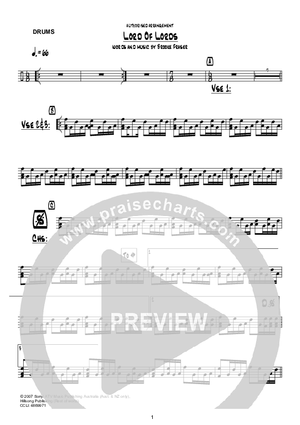 Lord Of Lords Drum Set (Hillsong Worship)