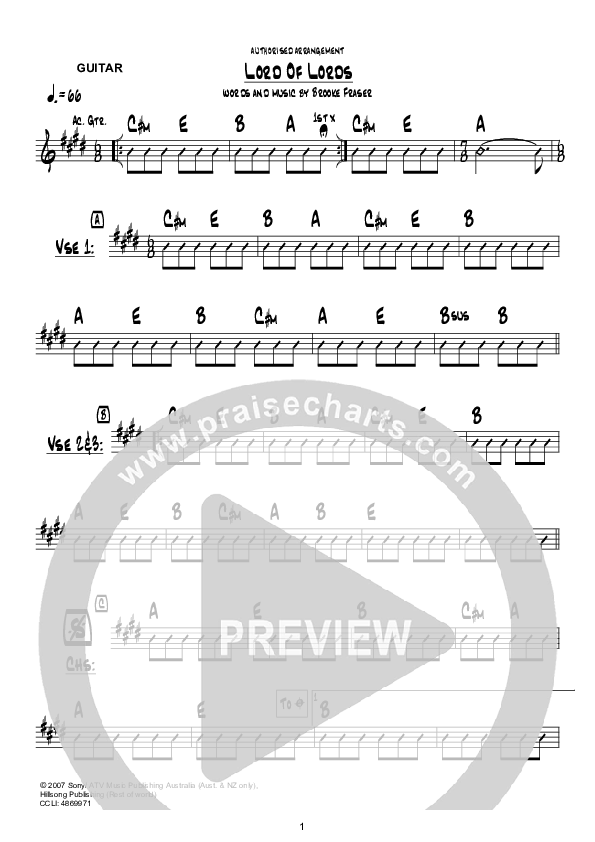 Lord Of Lords Guitar (Hillsong Worship)