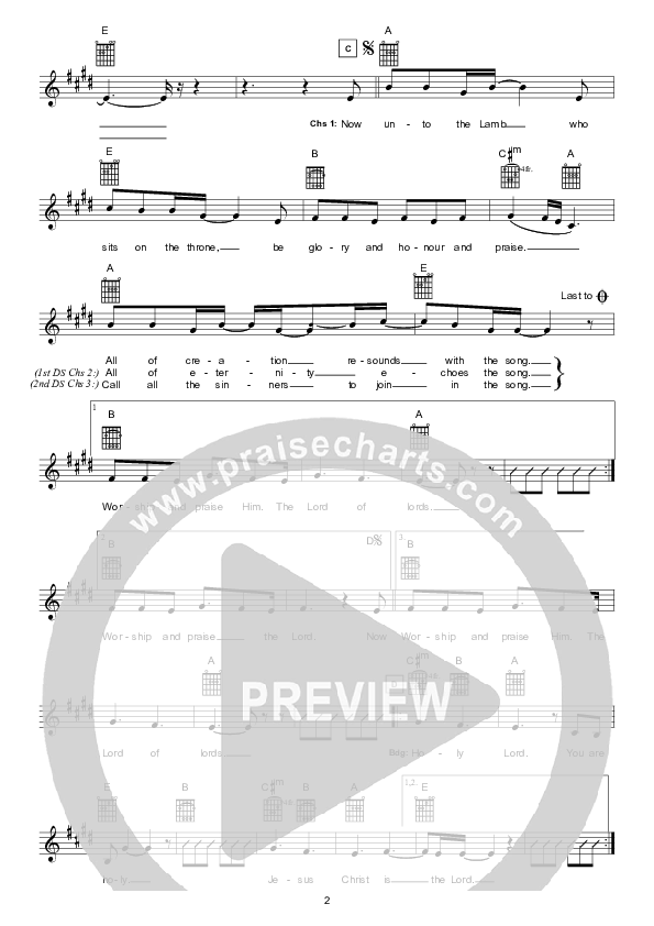 Lord Of Lords Lead Sheet (Hillsong Worship)