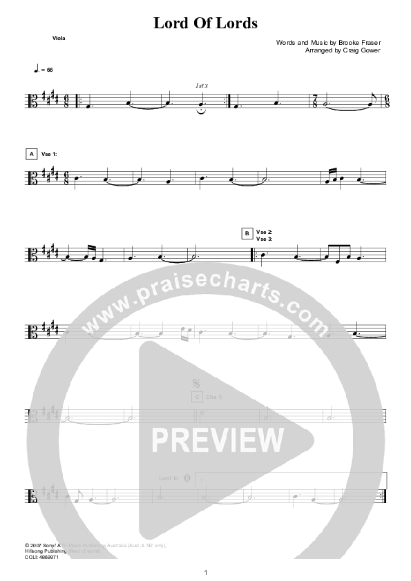 Lord Of Lords Viola (Hillsong Worship)