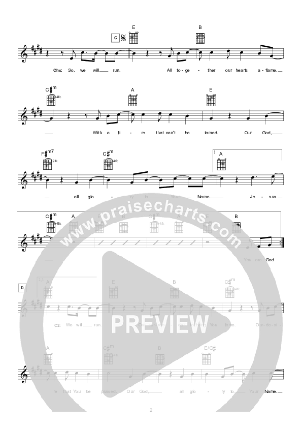 Run Lead Sheet (Hillsong Worship)