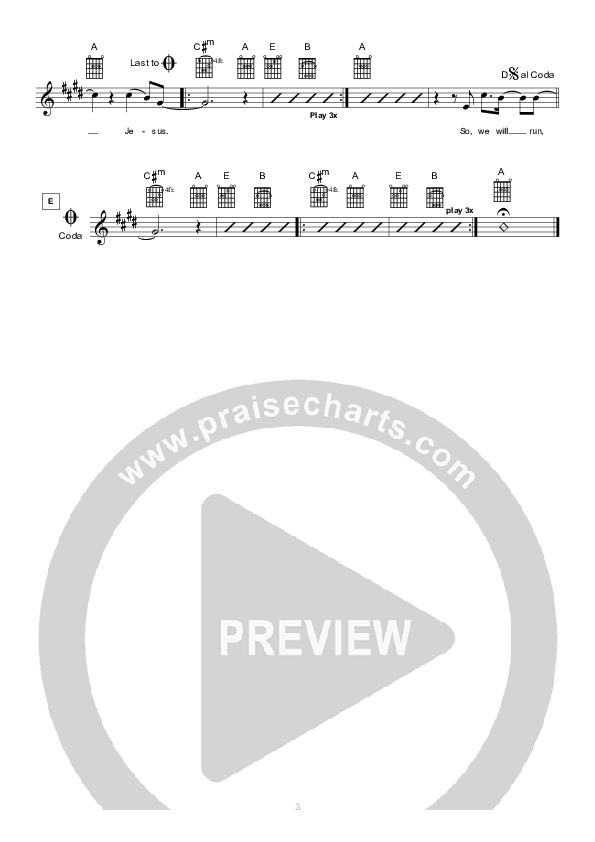 Run Lead Sheet (Hillsong Worship)