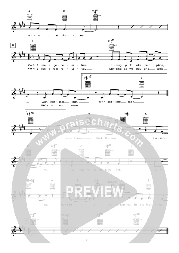 Hosanna Lead Sheet (Hillsong Worship)