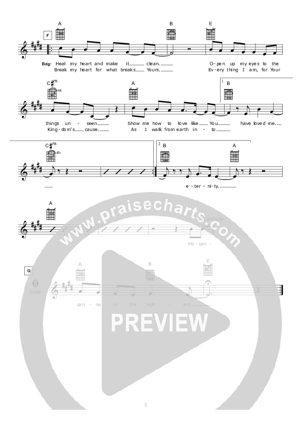 Hosanna Lead Sheet (Hillsong Worship)