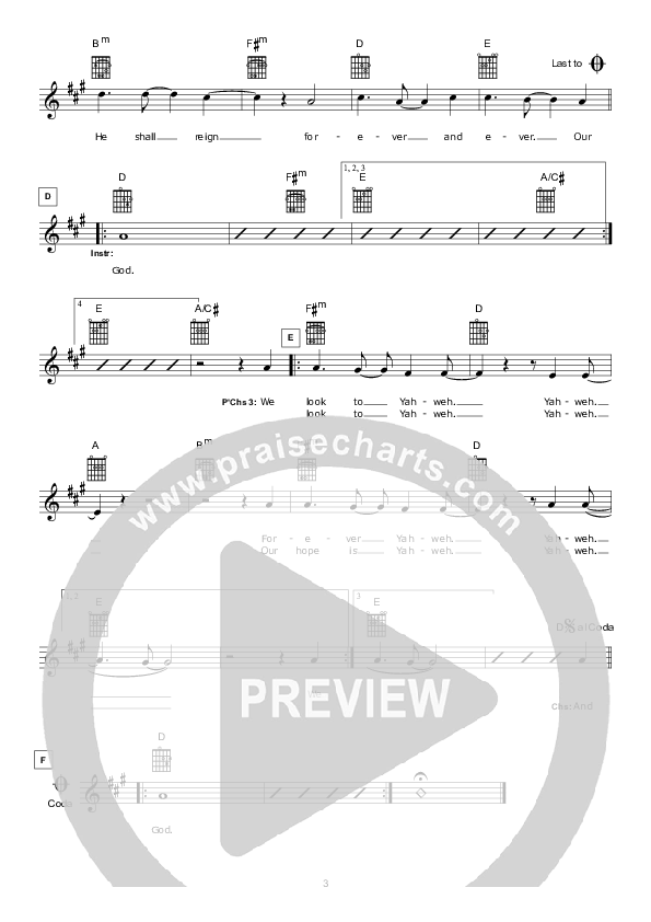 Yahweh Lead Sheet (Hillsong Worship)