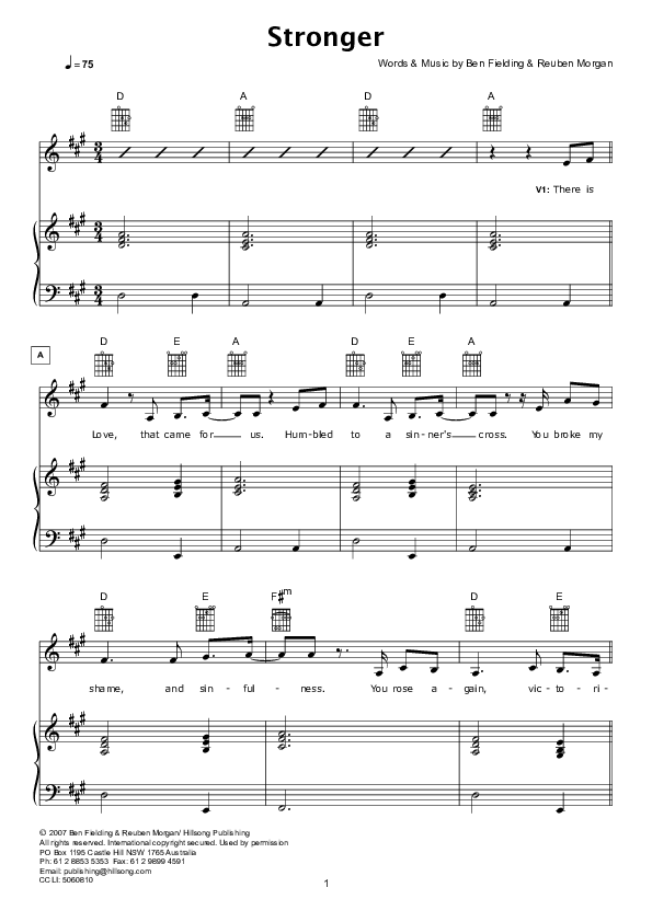 Stronger Piano/Vocal (Hillsong Worship)