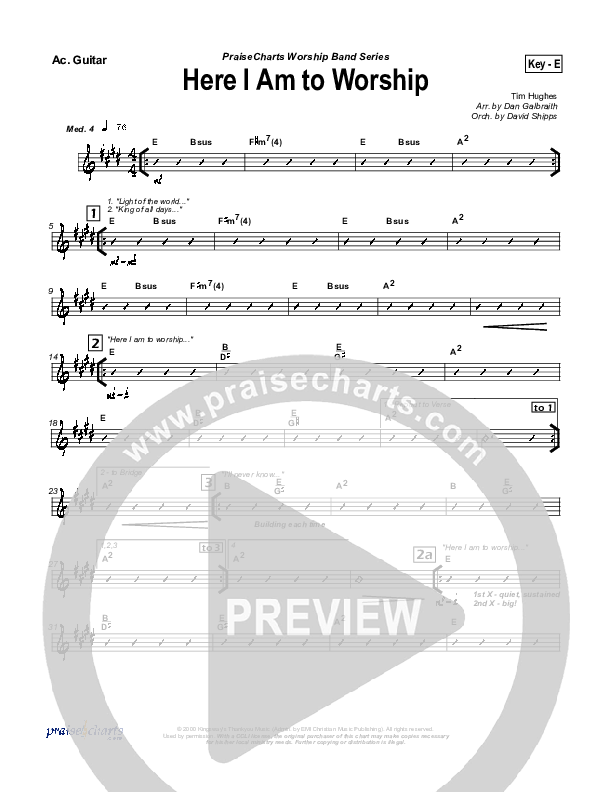 Here I Am To Worship Rhythm Chart (Chris Tomlin / Passion)