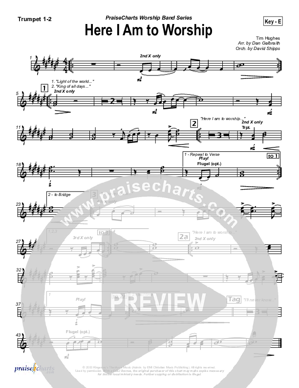 Here I Am To Worship Brass Pack (Chris Tomlin / Passion)